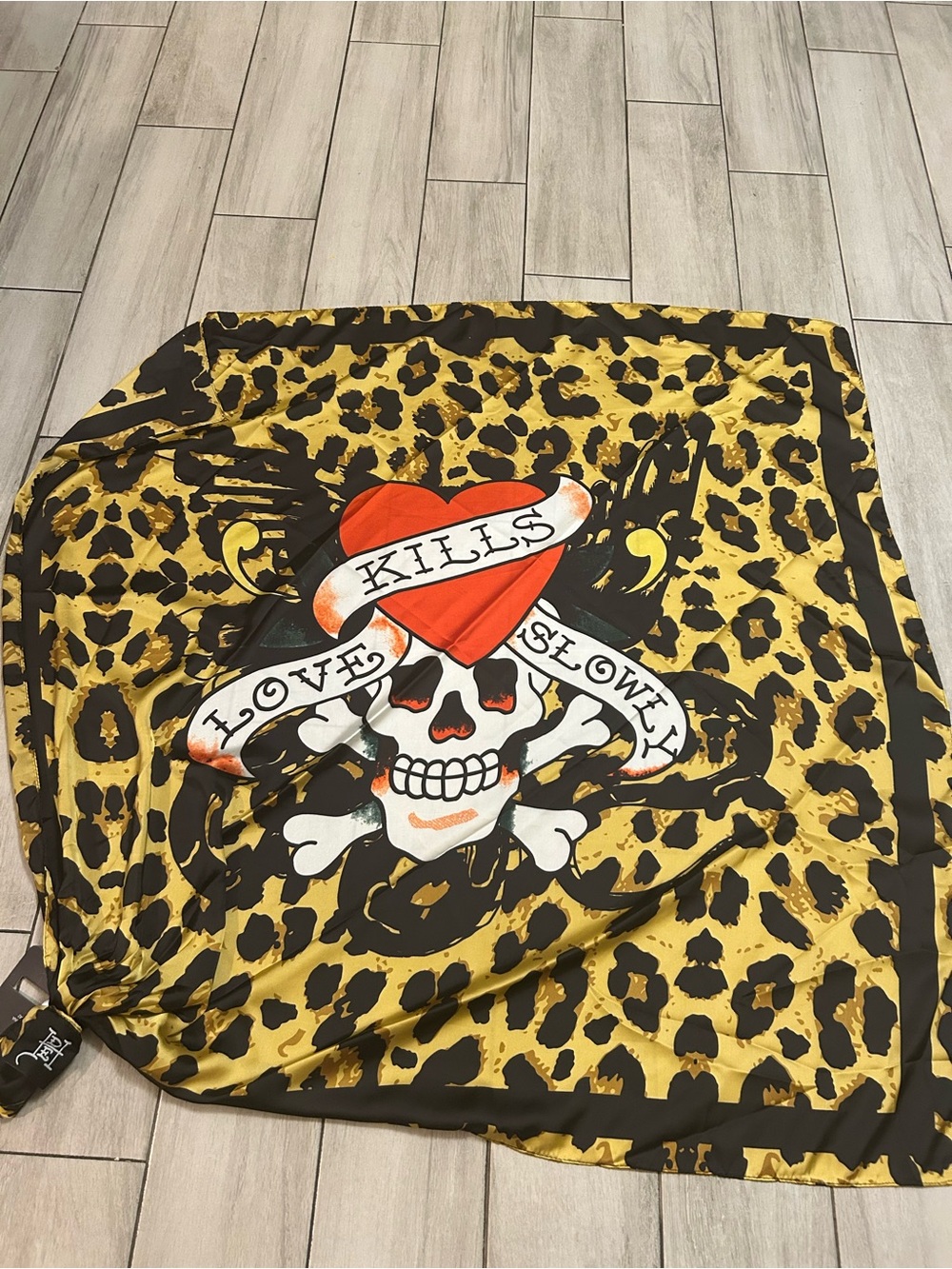 Ed Hardy Leopard Skull Scarf